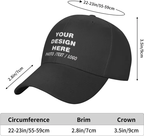 Vista 6 de Sombreros personalizados Diseña tu propia gorra de béisbol personalizada Sombrero personalizado Añadir texto Logo Foto Gorra de béisbol personalizada
