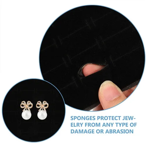 Vista 9 de Garneck Caja de almacenamiento de aretes de espuma, 5 piezas, soporte para anillos, joyero, suministros de joyería, organizador de anillos