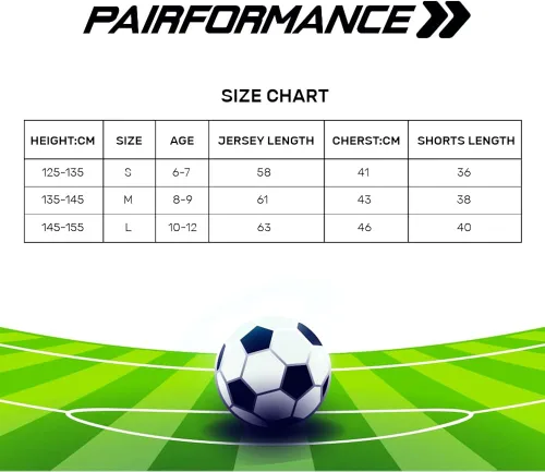 Vista 7 de PAIRFORMANCE Camisetas de fútbol para niños, uniforme de entrenamiento de equipo deportivo de 6 a 12 años, conjunto de camisetas y pantalones cortos