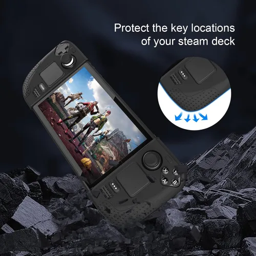 Vista 2 de Funda protectora de silicona para cubierta de vapor con accesorios, protector de 2 partes ultraligero y suave de 2 partes y agarres para el pulgar