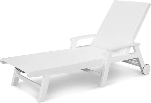 Vista 8 de POLYWOOD® Tumbona costera, negro/honda de arpillera Negro / eslinga de arpillera