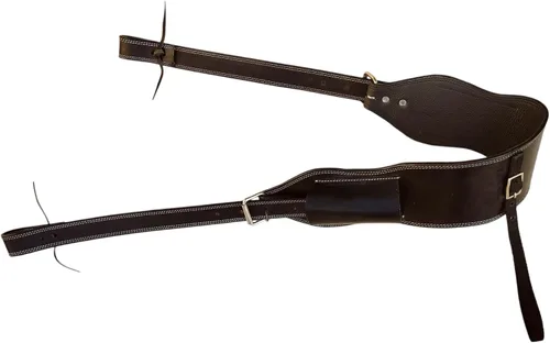 Vista 5 de Western Leather Cinch Billets and Back Girth Strap Adjustable Saddle Flank Cinch with Stainless Steel Buckle Durable Horse Riding Tack