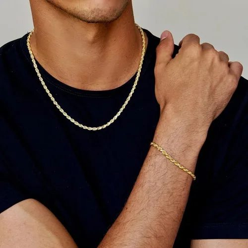 Vista 6 de Waitsoul SparklingRopeBox Bracelet for Women Men 2mm 2.5mm 3mm 5mm Diamond-Cut SilverGold SparklingBoxRope Chain Bracelet for Gril 6.577.588.59 Inch
