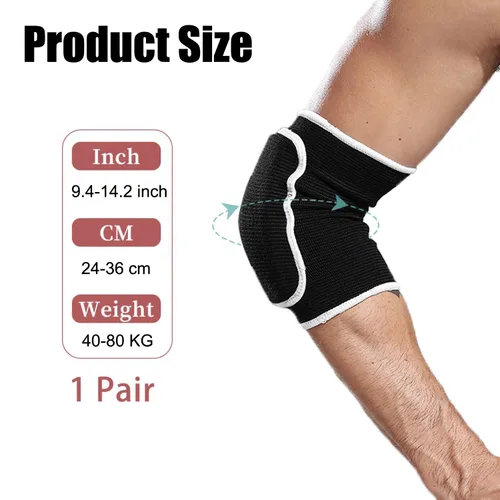 Vista 2 de Coderas de voleibol para mujer, protector de codo en tándem para mujer, coderas acolchadas para béisbol, muay thai, lacrosse, sóftbol, mangas
