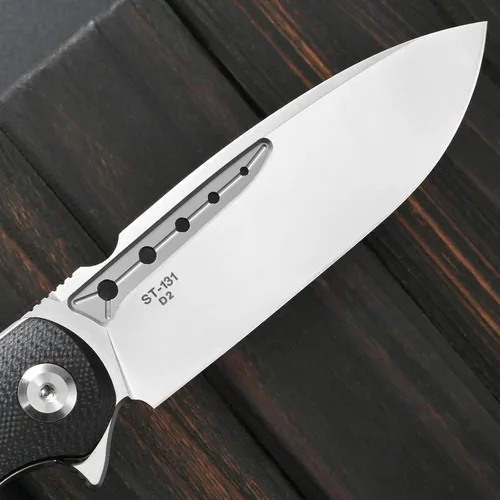 Vista 4 de Sitivien ST131 - Cuchillo plegable, hoja D2 G10, cuchillo de herramientas EDC con bloqueo de forro para acampar al aire libre, senderismo, pesca