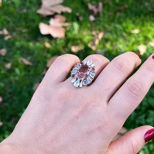 Vista 4 de Anillo de mujer de plata de piedra zultanita 925K - Exquisitas joyas de piedras preciosas para la venta - Anillo de plata sultanita - Diásporo turco