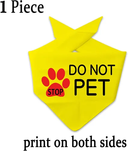 Vista 2 de JXGZSO Bandana para perro (DO NOT PET Y D) - Talla única (27.6 in x 13.4 in) - Fibra de poliéster suave - Estilo clásico - Patrón geométrico NO SE