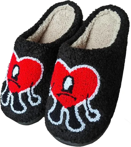 Vista 3 de Bad Cute Bunny Slippers for Women Men Retro Memory Foam Cute Cartoon Plush Fluffy Warm Fur Lined slippers Indoor House Home Winter Shoes