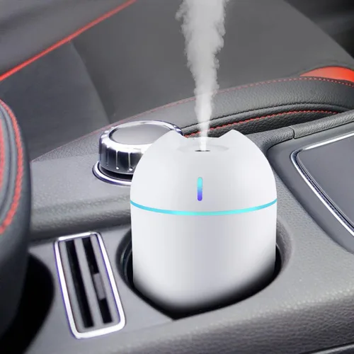 Vista 8 de Humidificador pequeño humidificador de aire de niebla fría, funcionamiento silencioso, apagado automático, mini humidificador con luz LED