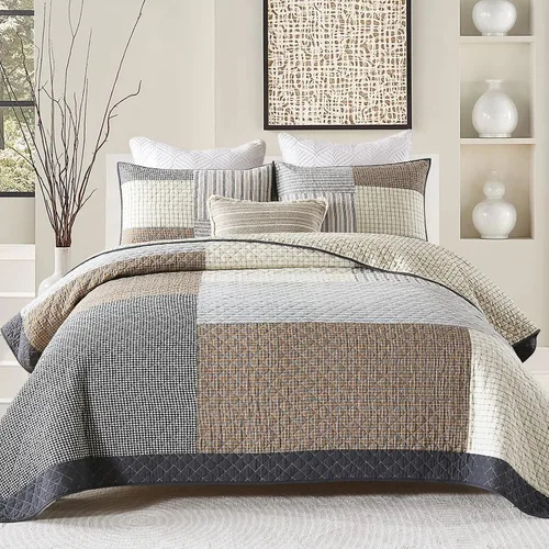 Vista 13 de Colchas Tamaño Queen - Juegos de Colcha y Cubrecama Queen, Juego de Ropa de Cama Acolchada 100% Algodón para Cama Queen, 3 Piezas Edredón Ligero