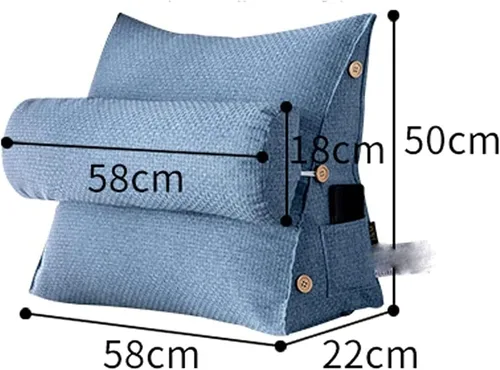 Vista 2 de Almohada de apoyo lumbar, almohada triangular, respaldo de cama, ajustable extraíble, cojín grande para sala de estar, ventana de bahía