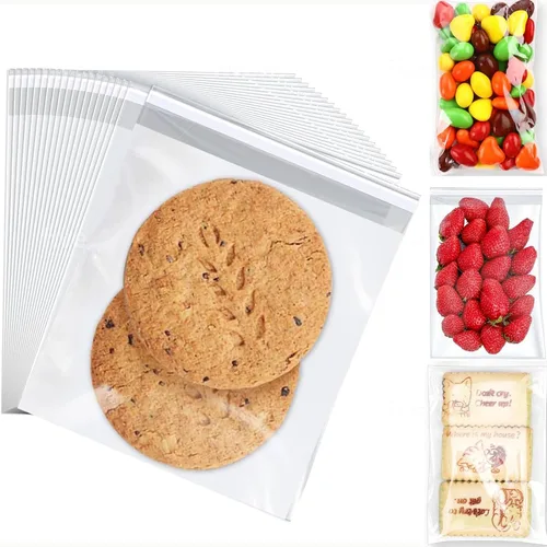 Vista 10 de Bolsas de celofán transparente de 2 x 3 pulgadas, 200 unidades, 0.109 in de grosor, bolsas de plástico pequeñas para joyas, golosinas, dulces
