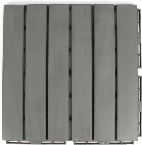Vista 3 de Baldosas de madera de acacia para exteriores, baldosas de patio que se entrelazan. Moderno Gris Recto