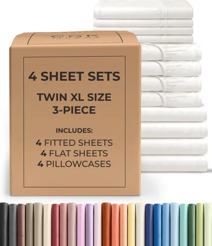 Vista 230 de Pack of 2, Twin Size 3 Piece Sheet Set - Breathable & Cooling - White