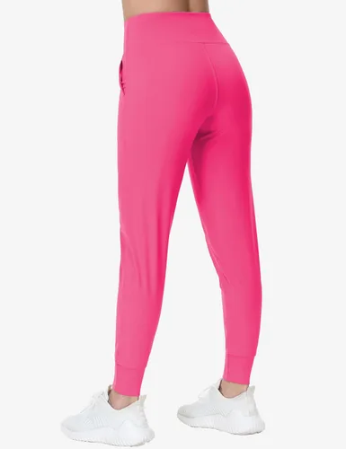 Vista 2 de Dragon Fit Pantalones deportivos para mujer con bolsillos, cintura alta, entrenamiento, yoga, pantalones de chándal cónicos, pantalones de descanso