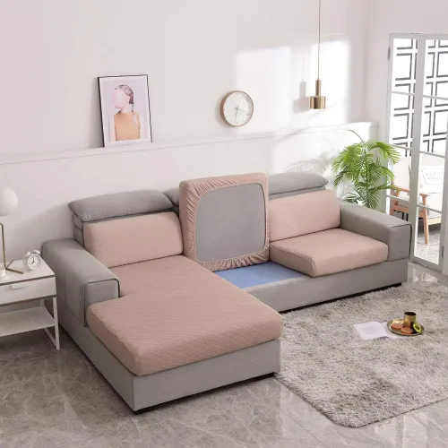 Vista 15 de Protege el cojín del sofá, funda de asiento de silla/sofá biplaza, protectores de cojín de alta elasticidad, poliéster y elastano, protege el cojín