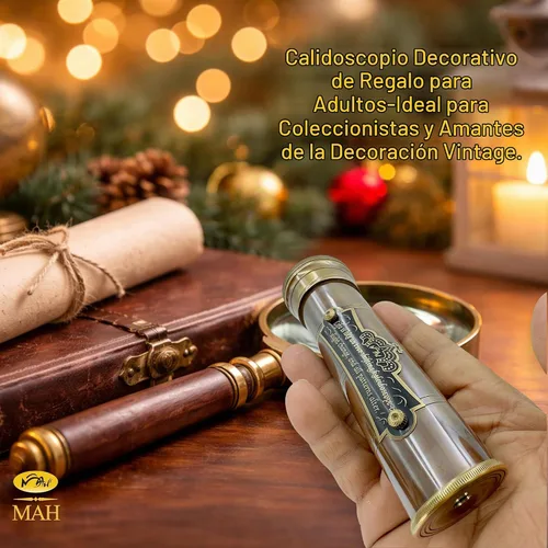 Vista 2 de Caleidoscopio de latón hecho a mano con memoria del tiempo a la próxima generación de aspecto vintage, caleidoscopios mágicos, colección educativa