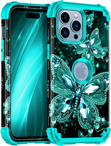 Vista 20 de Miqala Funda para iPhone 11 Pro Max, que brilla en la oscuridad, tres capas, resistente, a prueba de golpes, protección de cuerpo completo