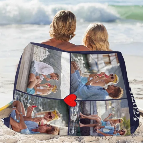 Vista 5 de Artsadd Manta personalizada con collage de texto fotográfico, manta de fotos personalizada para hombres, mujeres, él o ella, manta personalizada
