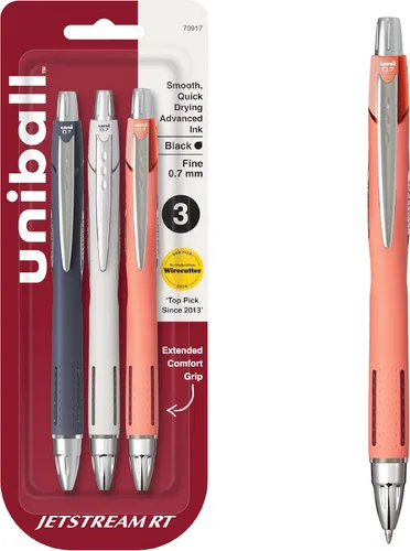 Vista 15 de Uniball 70879 Uni-Ball Jetstream Punta Fina 0.7 Mm Paquete de 3, Surtido