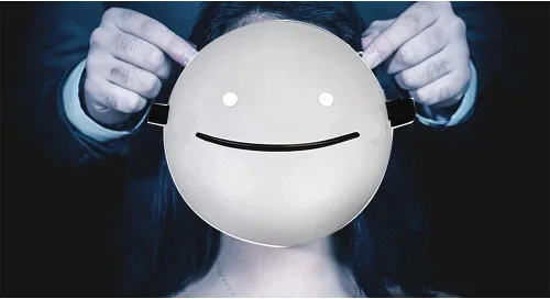 Vista 5 de FANFX Máscara de sonrisa de Halloween, disfraz de cosplay de cara completa