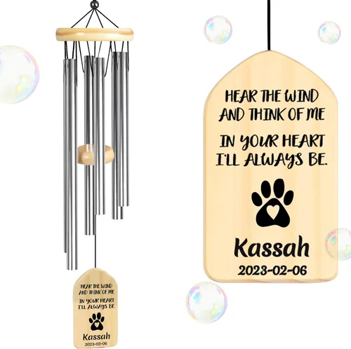 Vista 6 de Jocidea - Campanillas de viento personalizadas para gatos en memoria de gato, regalo por pérdida de gato, regalo de condolencia de mascota, regalo