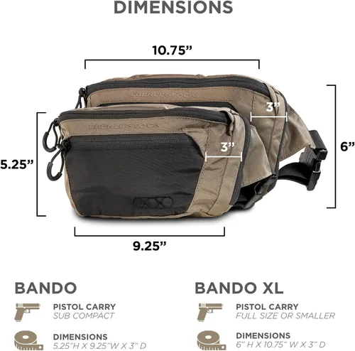 Vista 2 de Eberlestock Bando Bag - Riñonera táctica para hombre con cinturón ajustable Bolsillos con cremallera, bolsa compacta y ligera, bolsa de cadera