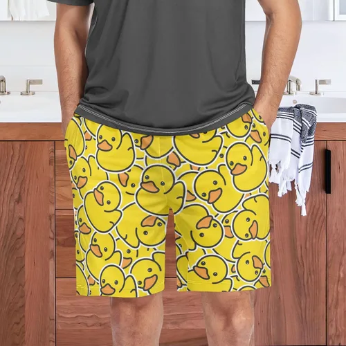 Vista 7 de Pantalones cortos de pijama de gatos negros lindos para hombre, pantalones cortos de dormir súper suaves con cordón y bolsillos