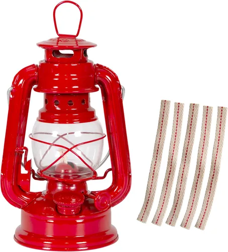 Vista 10 de Stansport Hurricane Lantern – Classic Metal Kerosene Oil Lamp with Glass Globe and Adjustable Wick – Portable Emergency Lighting & Decorative