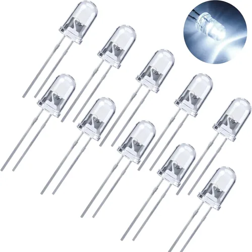Vista 17 de EBOOT Kit surtido de 100 bombillas LED transparentes, diodos de emisión de luz, 0.2 pulgadas (5 colores)
