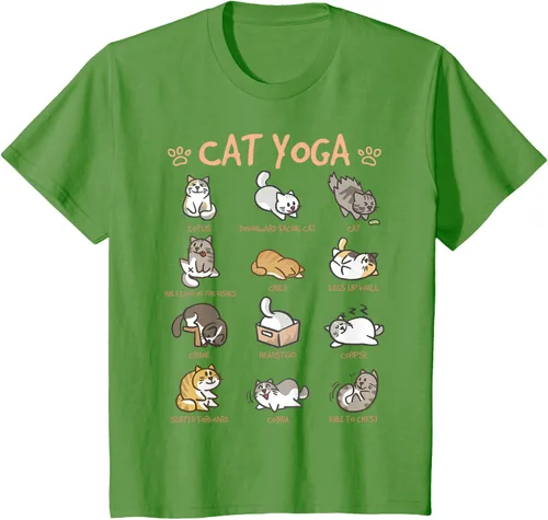 Vista 62 de Cat Yoga Poses Cats Practicing Mindfulness Meditación Kitten - Camiseta, Negro, S