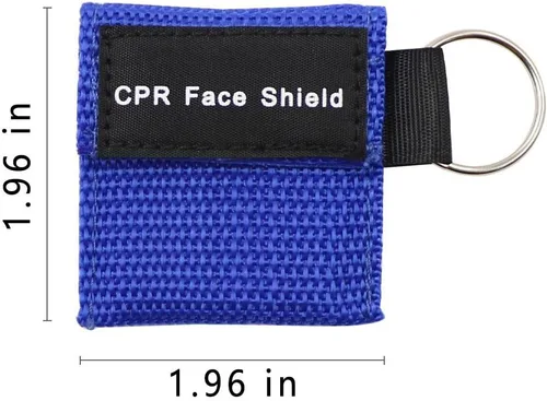 Vista 2 de Máscara de protección facial RCP roja, azul (Blue-10), Moderno