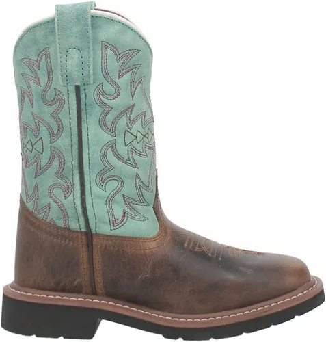 Vista 3 de Dan Post Botas Niños Niñas Nia Tooled Inlay Punta cuadrada Botas Casual Mid Calf - Azul