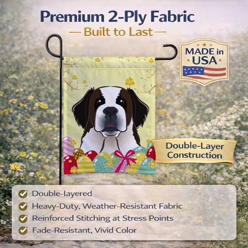 Vista 264 de Caroline's Treasures BB1923GF Bandera decorativa para jardín con diseño de Border Collie, para caza de huevos de Pascua, para jardín, jardín, patio