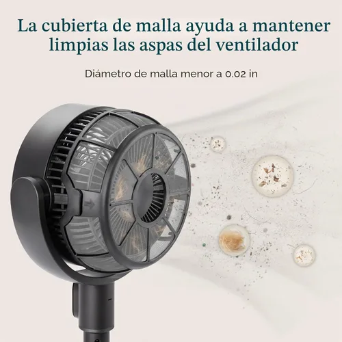 Vista 6 de LEVOIT Ventilador de pie para dormitorio, ventilador de pedestal oscilante de 90°, silencioso de 20 dB para dormir, flujo de aire de 1024 CFM