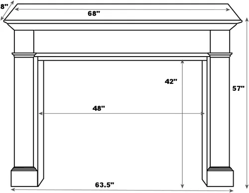 Vista 2 de Pearl Mantels, Inc. 120-48 Windsor - Mantel envolvente para chimenea, 48 pulgadas, sin terminar