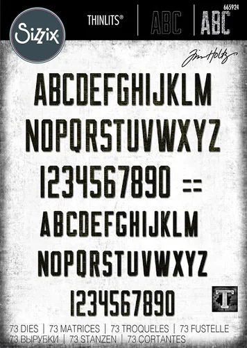 Vista 3 de Juego de troqueles Sizzx Thinlits 73PK Teoría alfanumérica por Tim Holtz 665924 Capítulo 3 2022