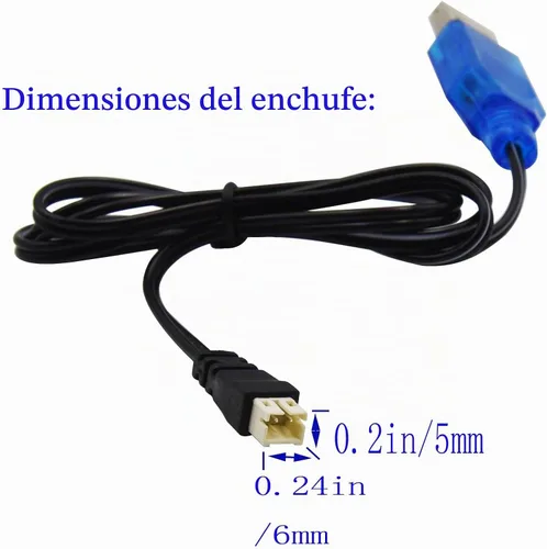 Vista 4 de Blomiky 1S Lipo 3.7V-3.8V 0.5A Cable de carga USB con conector PH2.0 enchufe compatible con EMAX Small Hawk S o Free Style RC Drone / 3.7V Ph2.0 USB