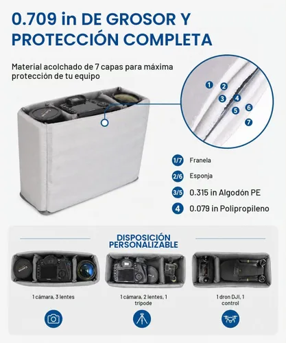 Vista 7 de CADeN Bolsa de hombro para cámara con compartimento para portátil de 14 pulgadas, soporte para trípode, compatible con Nikon, Canon, Sony, cámaras