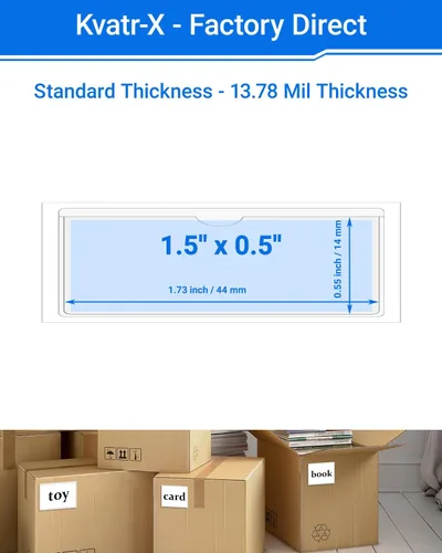 Vista 26 de 30 PCS Clear Self Adhesive Plastic Label Pockets, Top Loading Business & Library Index Card Holders, Peel and Stick Sleeves for Storage Bins, Totes