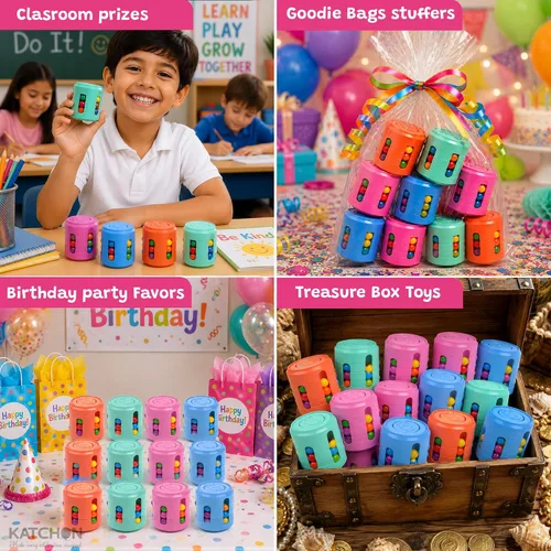 Vista 6 de KatchOn, 12 piezas de rompecabezas de frijoles mágicos Fidget Spinner Fidget Multicolor