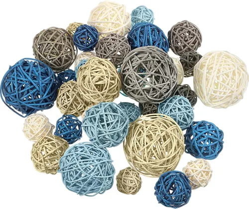 Vista 21 de Patelai 36 Piezas Bolas de Mimbre de Ratán Bolas Decorativas para Jarrón Centro de Mesa Cuencos Esferas de Relleno para Decoración del Hogar, 4 Boho