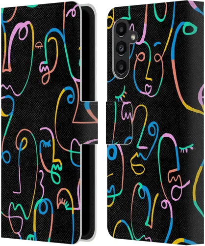 Vista 13 de Head Case Designs Officially Licensed Ninola Brushstrokes Multi Colorful Leather Wallet Case Compatible with Samsung Galaxy A07 4G