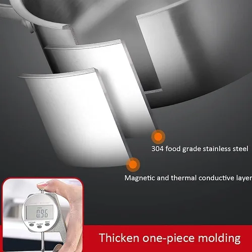 Vista 2 de Vaporizador de alimentos de 5 capas, olla de sopa, olla de cocina de 5 capas de acero inoxidable para el hogar, adecuada para estufa de gas/cocina