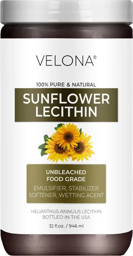 Vista 7 de velona Lecitina líquida pura de girasol, 2 onzas líquidas, grado alimenticio, sin blanquear, emulsionante, estabilizador, suavizante, suavizante
