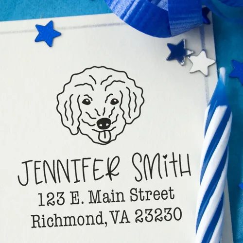 Vista 36 de Sello de dirección personalizado Basset Hound – Sello personalizable con nombre y dirección para sobres, ideal para amantes de los perros