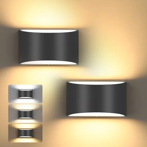 Vista 11 de TRLIFE Apliques de pared regulables, 3000K/4000K/6000K seleccionables, apliques de pared modernos de 12W LED de aluminio, juego de 2 luces de pared