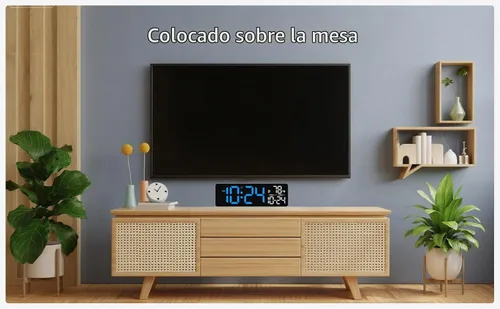 Vista 8 de Reloj de pared LED digital grande con fecha, temperatura, brillo automático, DST automático Gran reloj digital para dormitorio, escritorio, aula