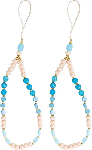 Vista 8 de Beaded Phone Charm Cute Fixed Beads Pearl Wristlet Chain Camera Wrist Strap CarKey Lanyard