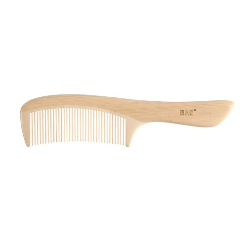 Vista 7 de TAN MUJIANG Peine para el cabello de madera natural antiestático (mariposa y loto)